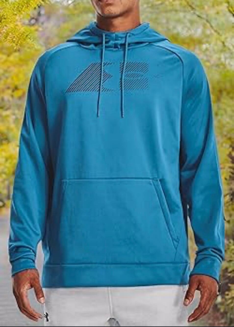 Under Armour Men's Long Sleeve Light Blue Hooded Pullover Sweatshirt Size XXL